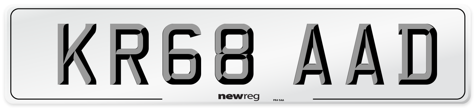 KR68 AAD Number Plate from New Reg